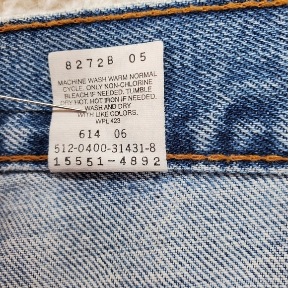 Vtg Levis 550 Blue Jean 16 Mis L 33x33 Hi Rise Relaxed Tapered Western 04/00 USA - Picture 15 of 16